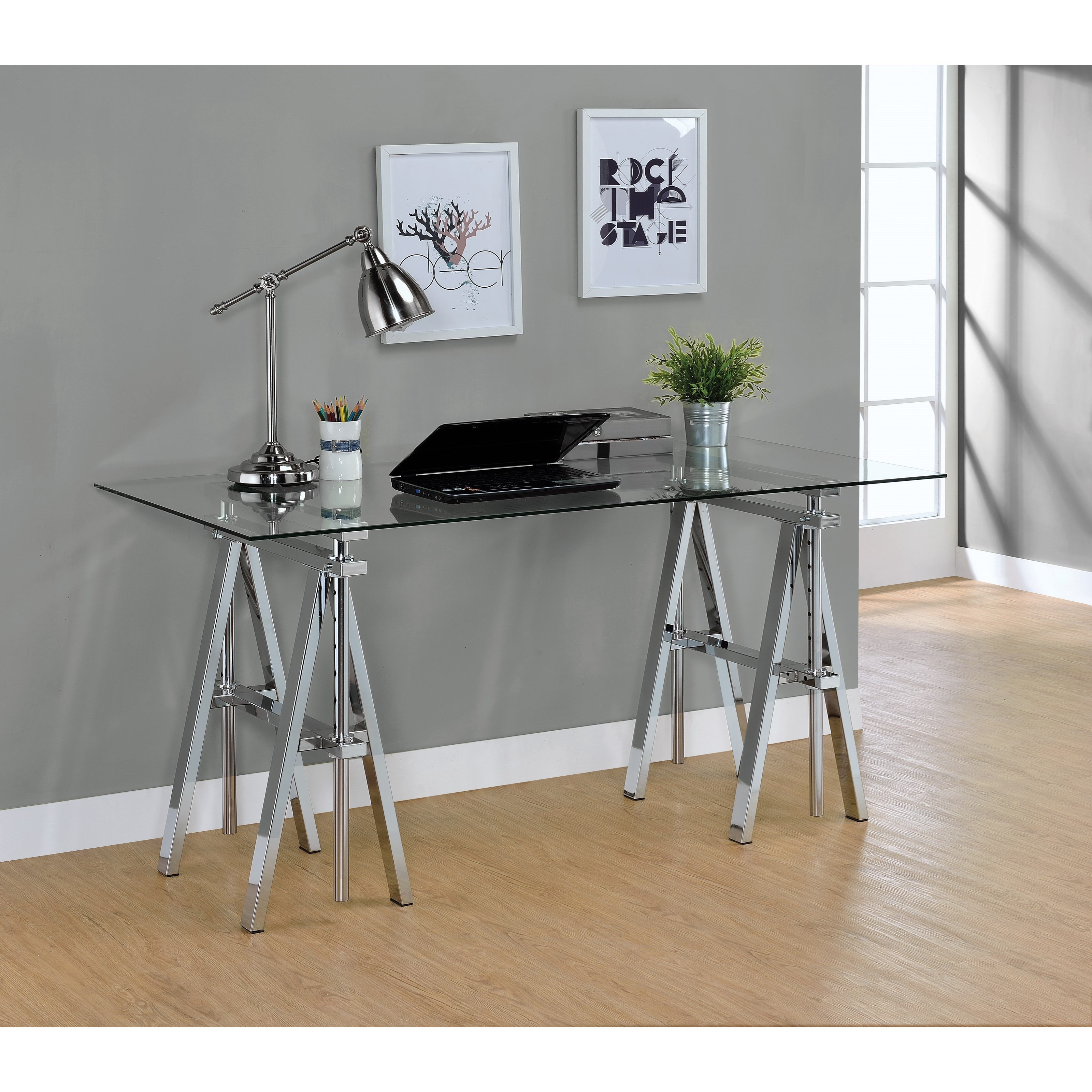 Adjustable online trestle desk